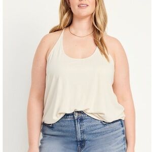 Old Navy Cream Sleeveless Relaxed Tank Top